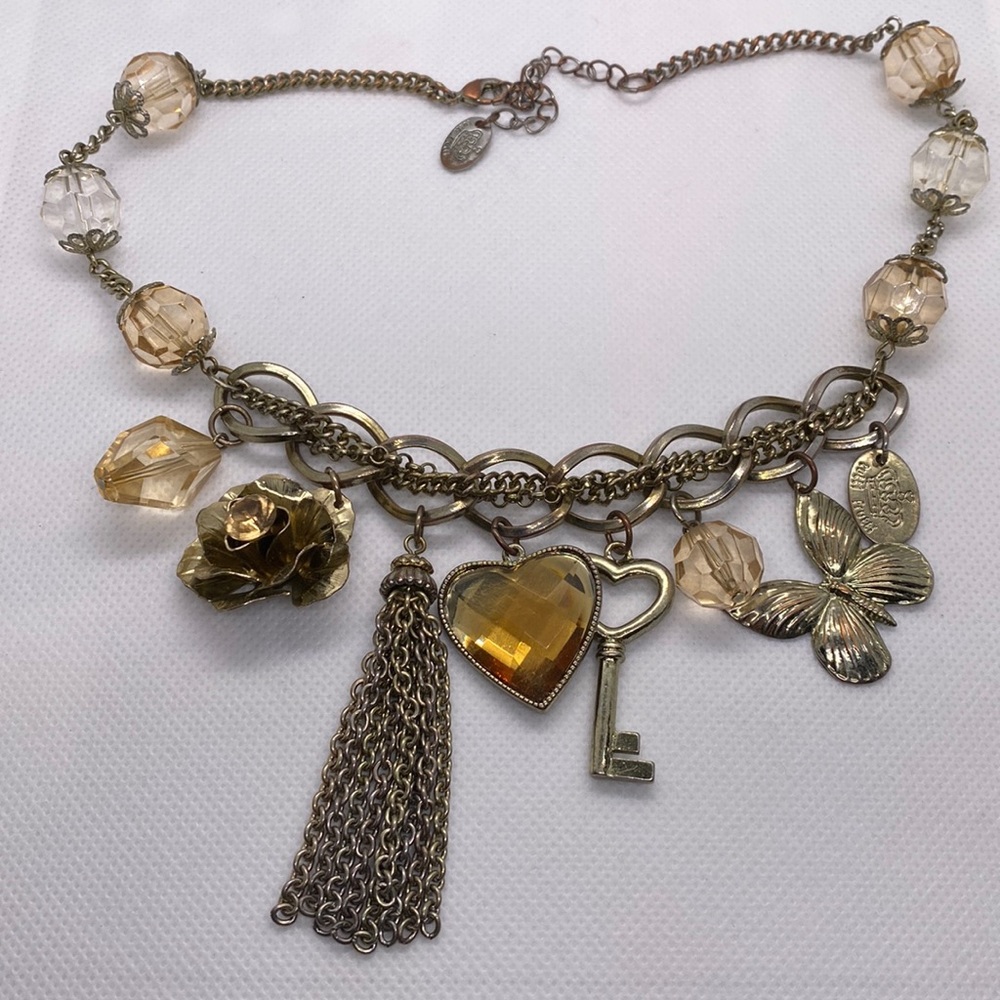 Tutti Frutti Charm Necklace Signed